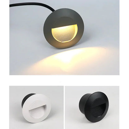 Round LED Outdoor Stair Light – Weatherproof 3W Aluminum Fixture for Safe Illumination 4