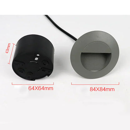 Round LED Outdoor Stair Light – Weatherproof 3W Aluminum Fixture for Safe Illumination 3