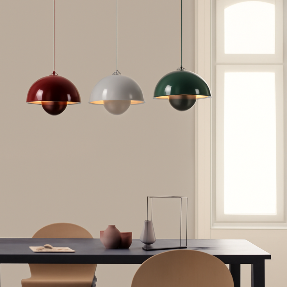 Colorful Half-Circle Chandelier Light – Modern Scandinavian Design for Dining Room, LED Ambient Lighting, Versatile Home Decor 4