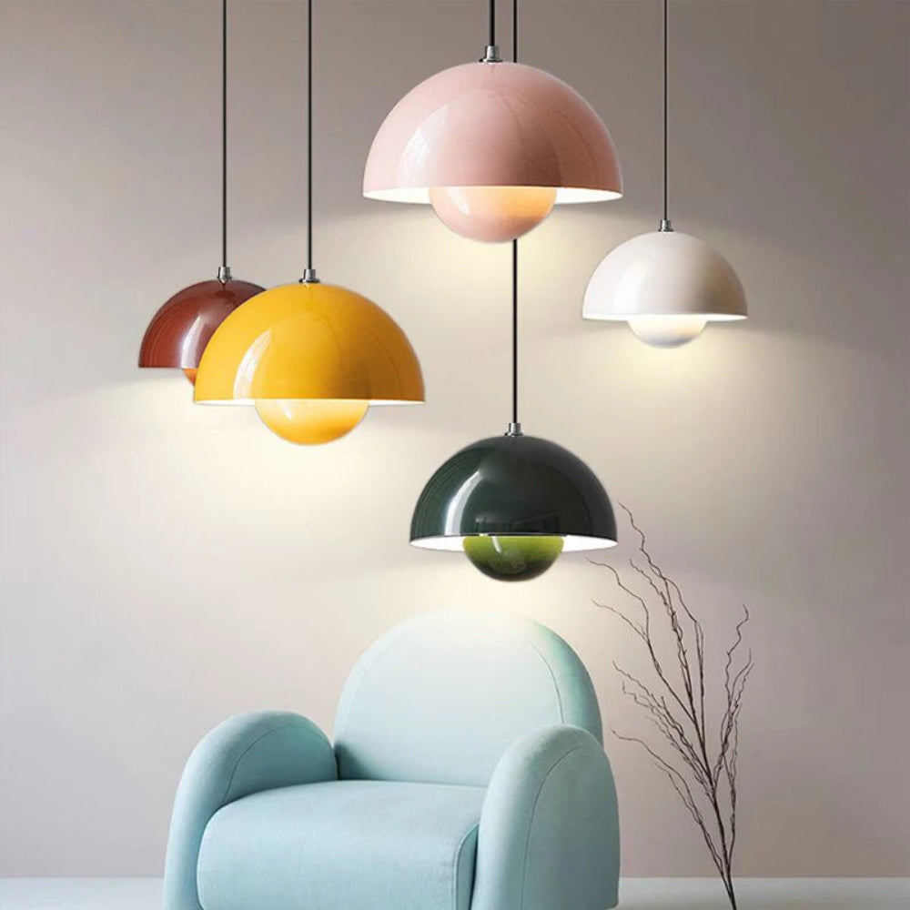 Colorful Half-Circle Chandelier Light – Modern Scandinavian Design for Dining Room, LED Ambient Lighting, Versatile Home Decor 8