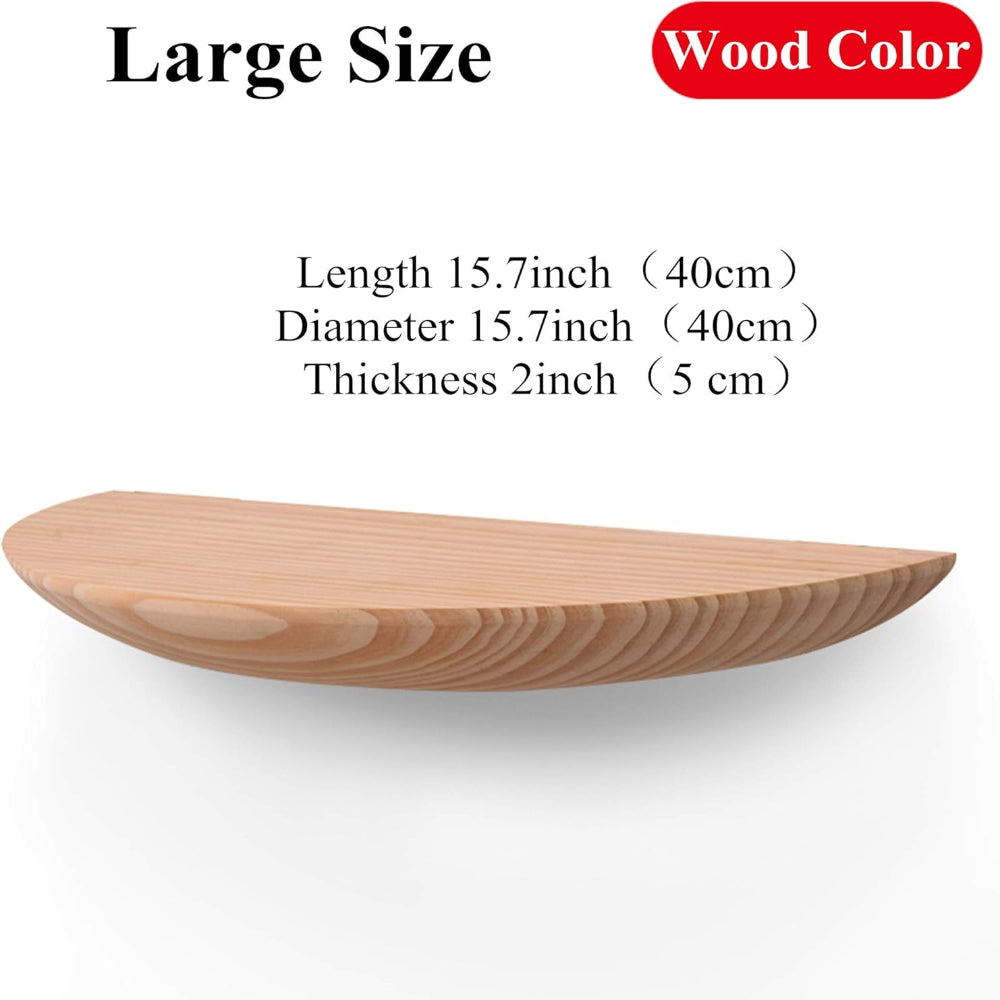 Curved Wooden Wall Shelf - Elegant Half-Round Design for Home Decor 8