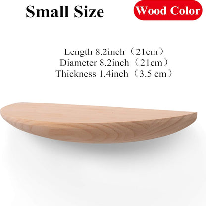 Curved Wooden Wall Shelf - Elegant Half-Round Design for Home Decor 6