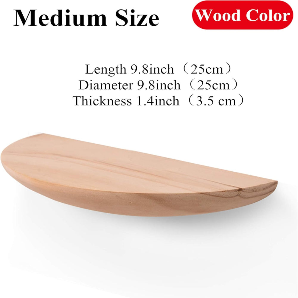 Curved Wooden Wall Shelf - Elegant Half-Round Design for Home Decor 7