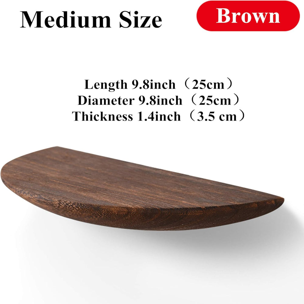 Curved Wooden Wall Shelf - Elegant Half-Round Design for Home Decor 10