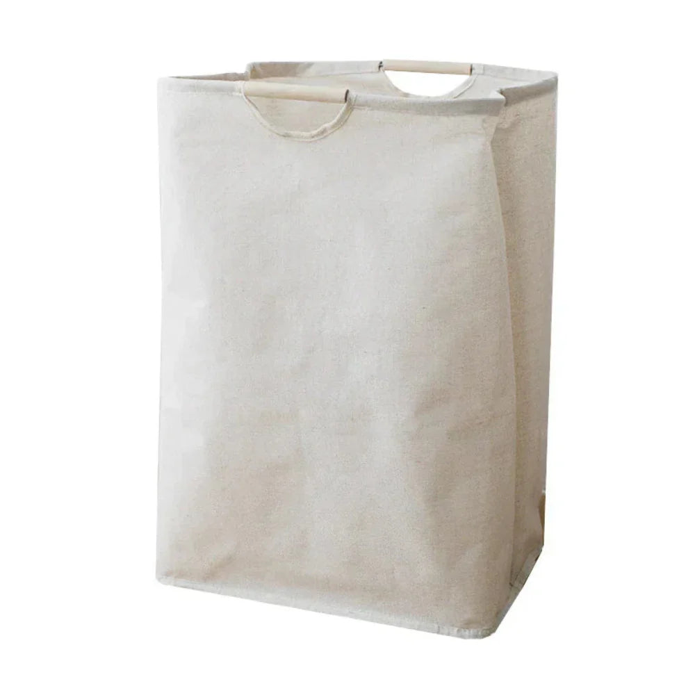 Japanese-Style Cotton and Linen Laundry Basket – Collapsible Design with Durable Handles 5