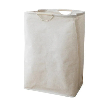 Japanese-Style Cotton and Linen Laundry Basket – Collapsible Design with Durable Handles 5