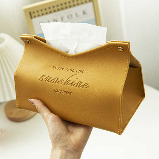 Designer Tissue Holder in Faux Leather – Stylish and Functional Tissue Box for Home or Office 1