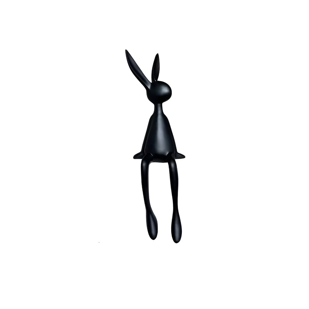 Modern Sitting Easter Bunny Decoration - Minimalist Resin Rabbit in Black, White, or Blue for Easter Table Decor 10