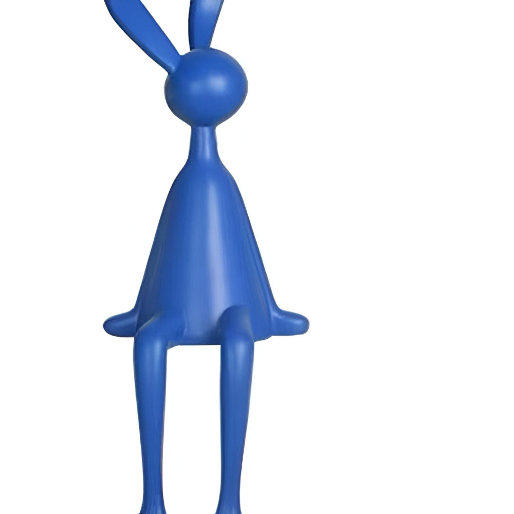 Modern Sitting Easter Bunny Decoration - Minimalist Resin Rabbit in Black, White, or Blue for Easter Table Decor 13