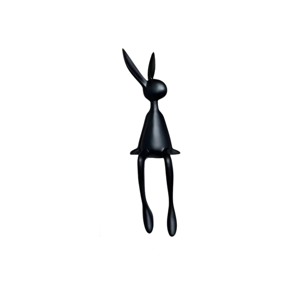 Modern Sitting Easter Bunny Decoration - Minimalist Resin Rabbit in Black, White, or Blue for Easter Table Decor 15