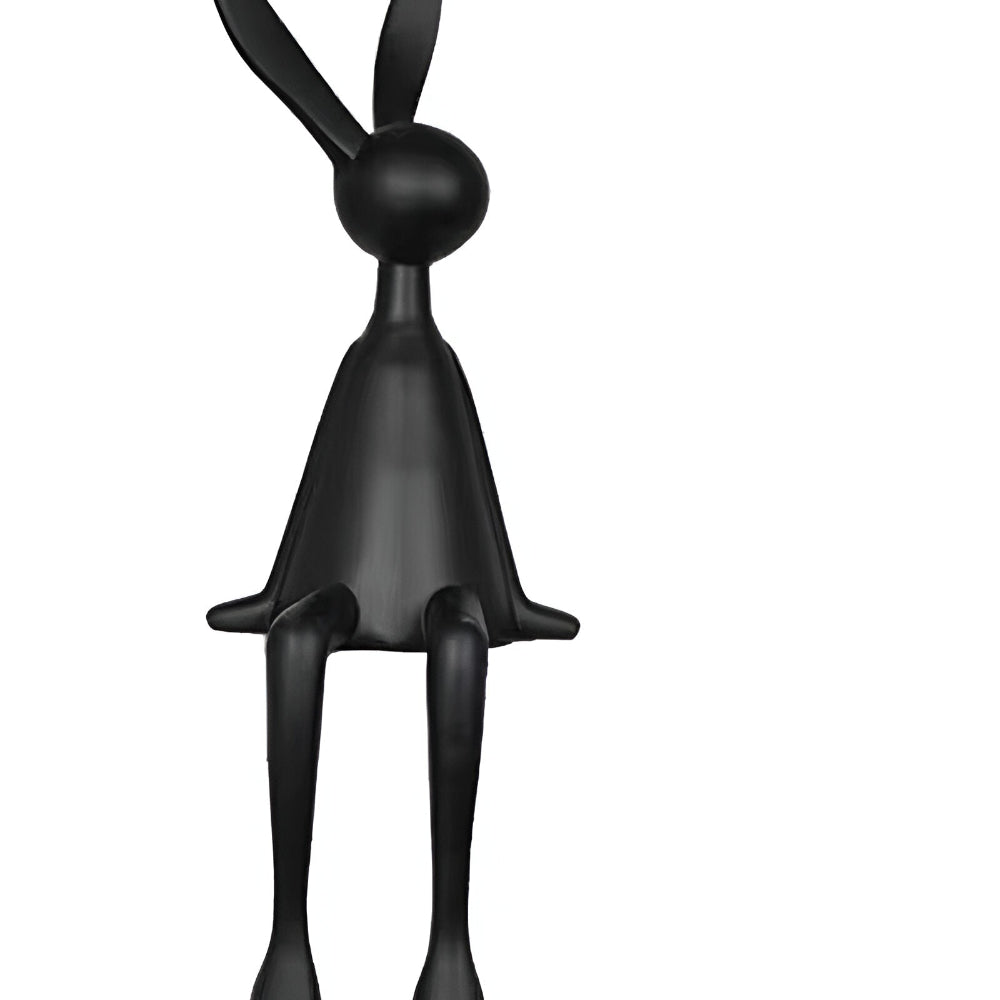 Modern Sitting Easter Bunny Decoration - Minimalist Resin Rabbit in Black, White, or Blue for Easter Table Decor 9