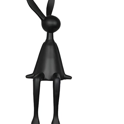 Modern Sitting Easter Bunny Decoration - Minimalist Resin Rabbit in Black, White, or Blue for Easter Table Decor 9