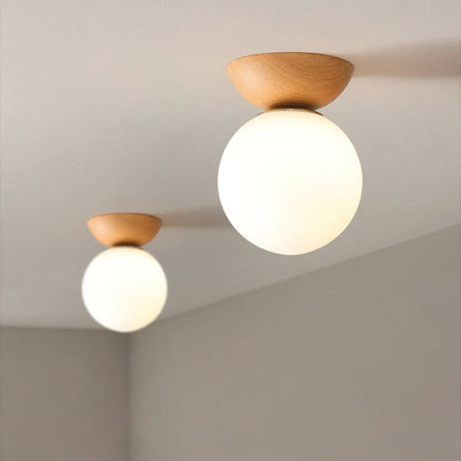 Japanese Style Flush Mount Ceiling Light Fixture with Soft Diffuser – Natural Wood Design for Indoor Use 22