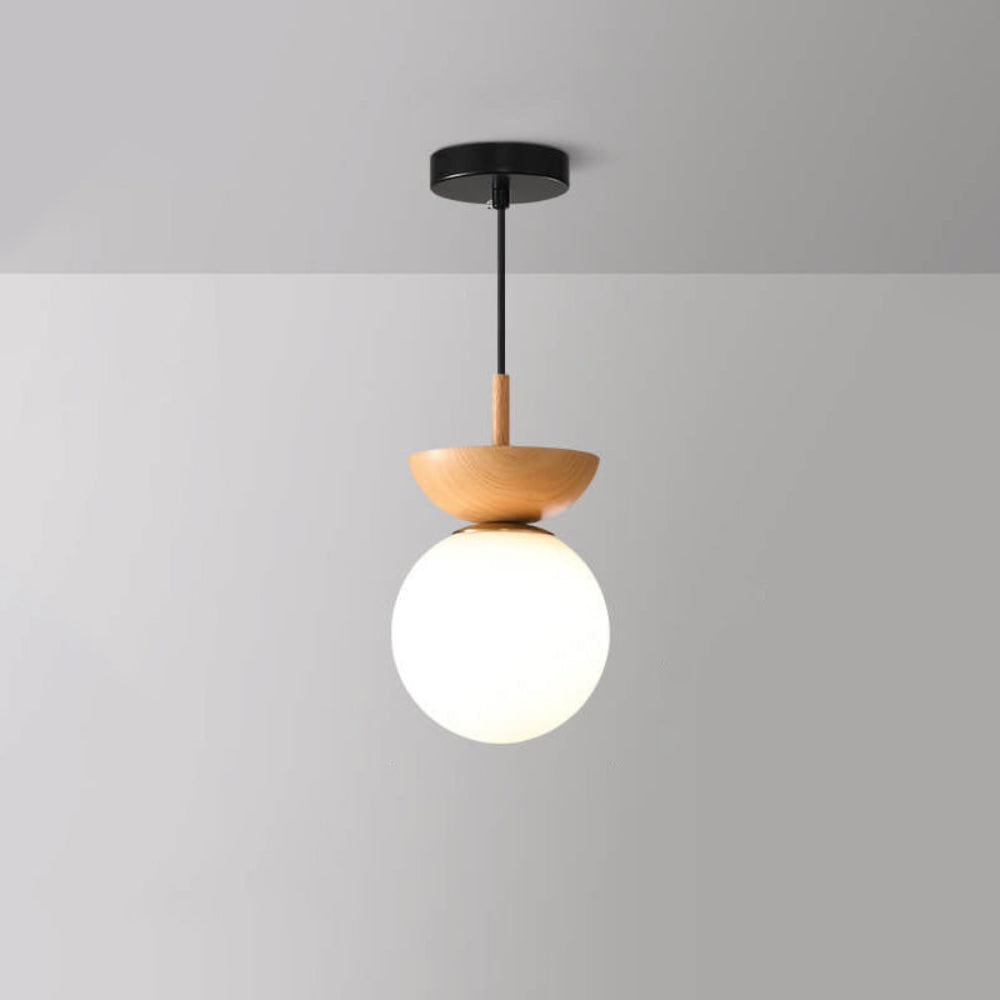 Japanese Style Flush Mount Ceiling Light Fixture with Soft Diffuser – Natural Wood Design for Indoor Use 3