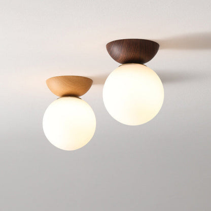 Japanese Style Flush Mount Ceiling Light Fixture with Soft Diffuser – Natural Wood Design for Indoor Use 5