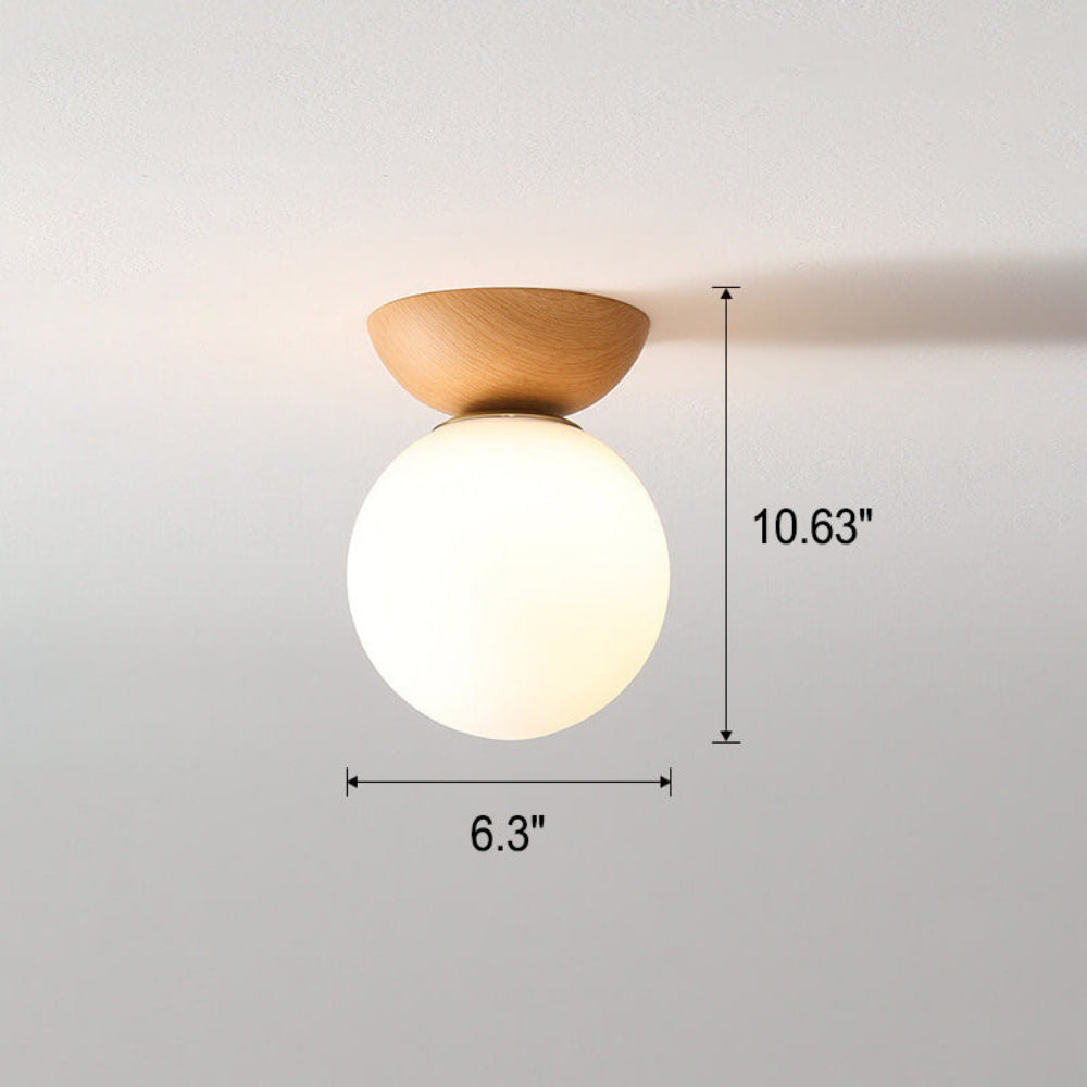Japanese Style Flush Mount Ceiling Light Fixture with Soft Diffuser – Natural Wood Design for Indoor Use 6