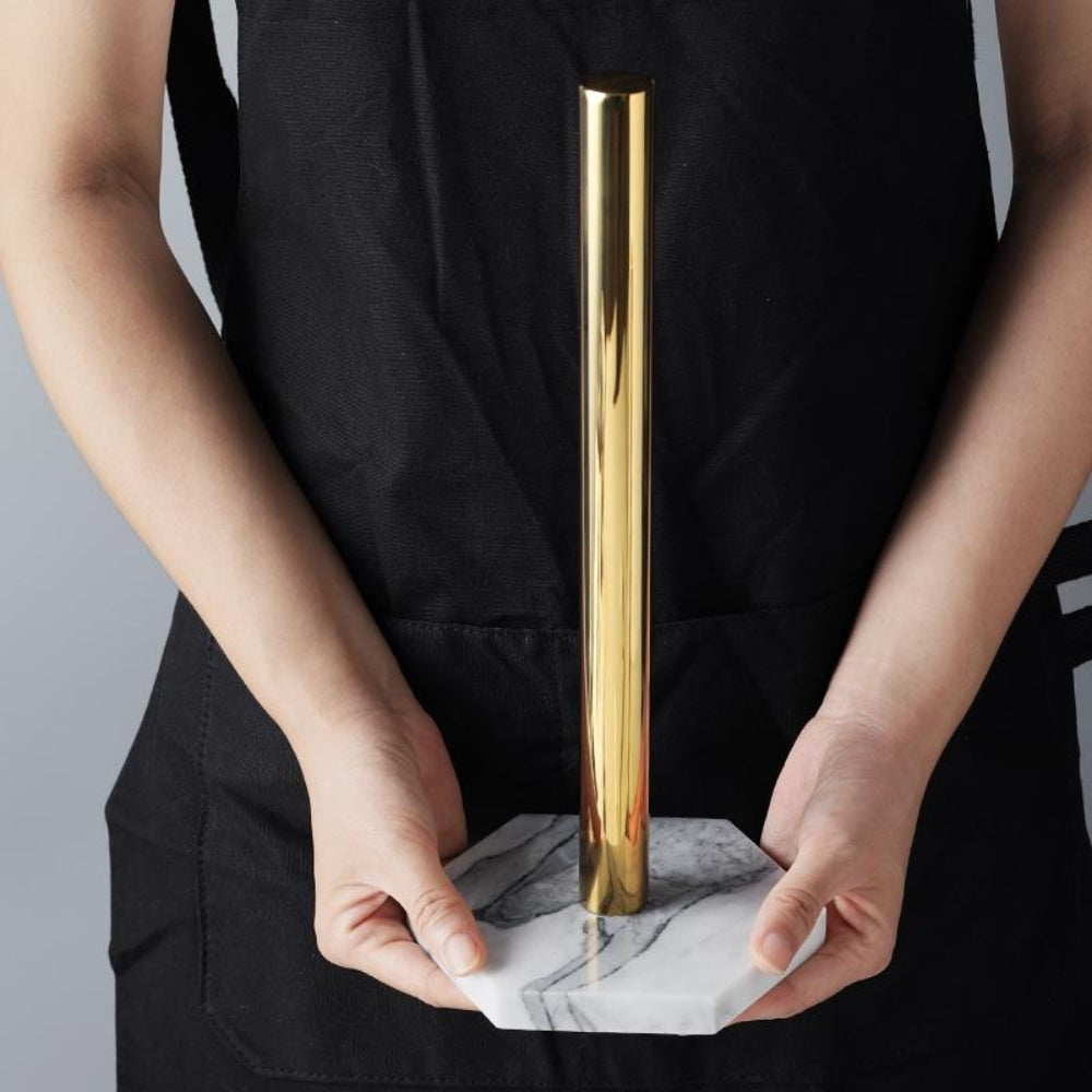 Elegant Metal and Marble Paper Towel Holder – Stylish Kitchen Accessory for Easy One-Handed Use 4
