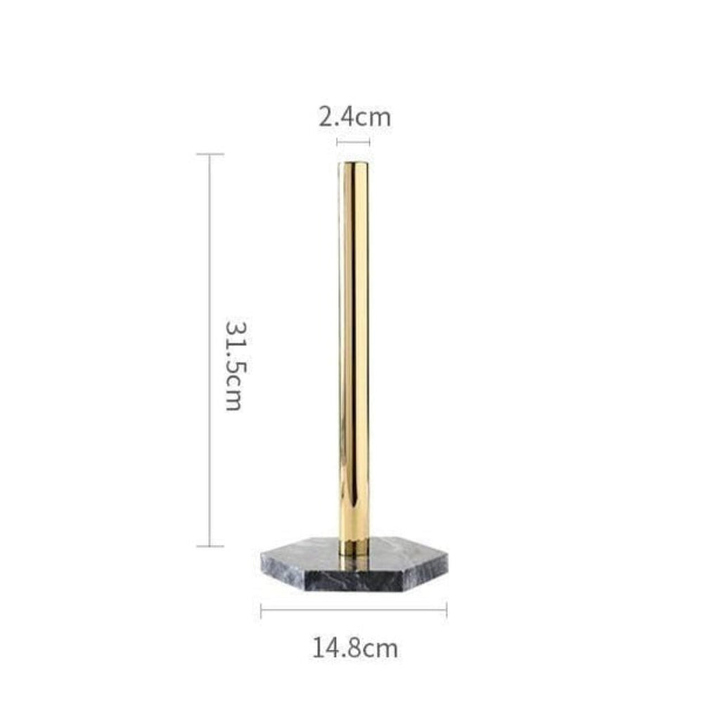 Elegant Metal and Marble Paper Towel Holder – Stylish Kitchen Accessory for Easy One-Handed Use 7