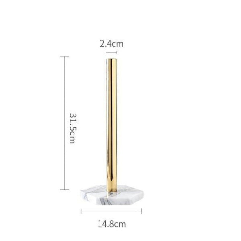 Elegant Metal and Marble Paper Towel Holder – Stylish Kitchen Accessory for Easy One-Handed Use 9