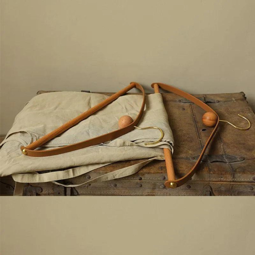 Vintage-Inspired Wooden and Leather Hanger – Elegant Design for Jackets and Coats 6