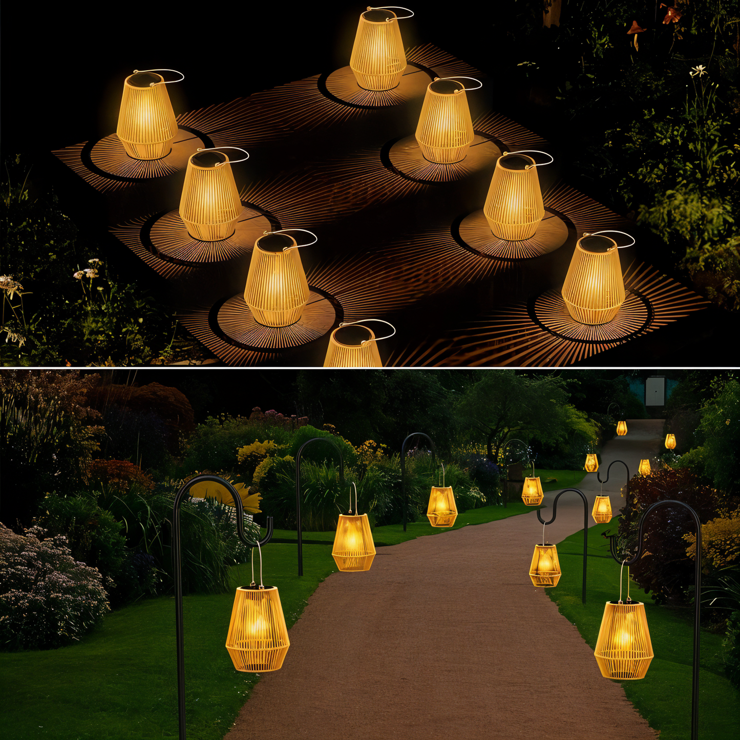 Solar Outdoor Lamp with Rattan-Style Design – Durable and Weather-Resistant Garden Light 4