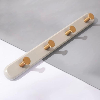 Vintage-Style Wall Coat Rack with Gold Hooks – Natural Nanmu Wood, 40cm/50cm Options 8