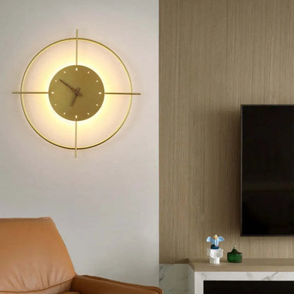 Illuminated Wall Clock with Minimalist Gold Frame – Modern Design for Home and Office 5