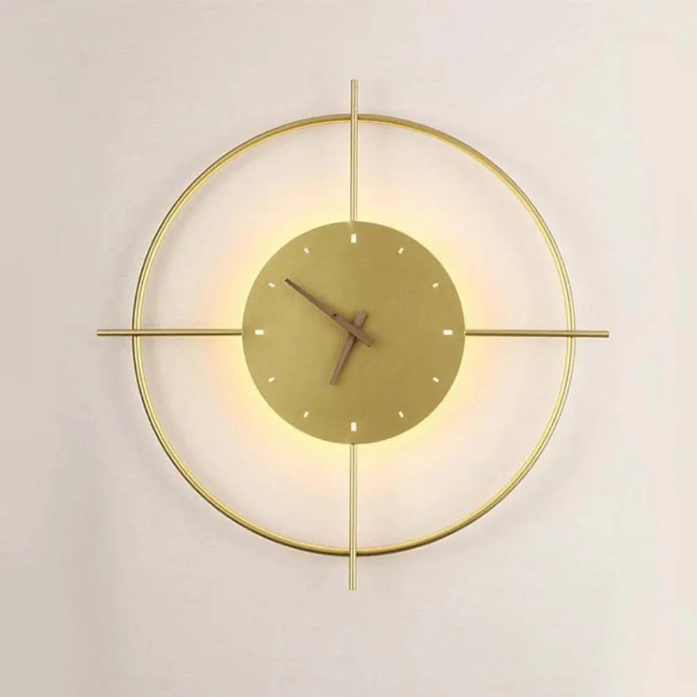 Illuminated Wall Clock with Minimalist Gold Frame – Modern Design for Home and Office 6