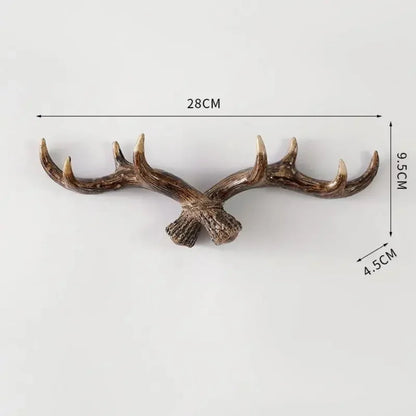 Rustic Nature-Inspired Wall Coat Rack with Antler Hooks – Vintage Home Organizer 11