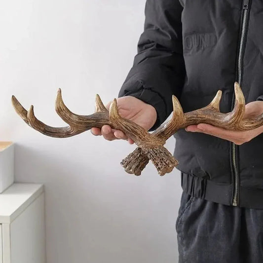 Rustic Nature-Inspired Wall Coat Rack with Antler Hooks – Vintage Home Organizer 1