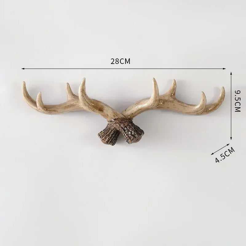Rustic Nature-Inspired Wall Coat Rack with Antler Hooks – Vintage Home Organizer 8