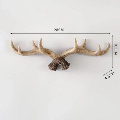 Rustic Nature-Inspired Wall Coat Rack with Antler Hooks – Vintage Home Organizer 8