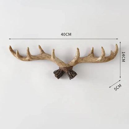 Rustic Nature-Inspired Wall Coat Rack with Antler Hooks – Vintage Home Organizer 9