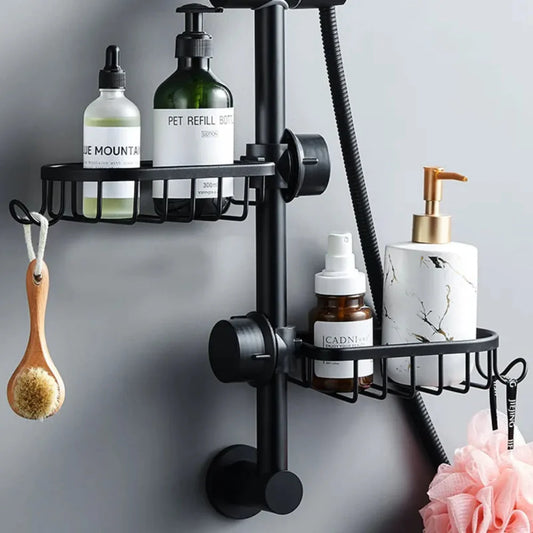 Adjustable Aluminum Shower and Sink Organizer – Versatile Bathroom and Kitchen Storage Solution 1