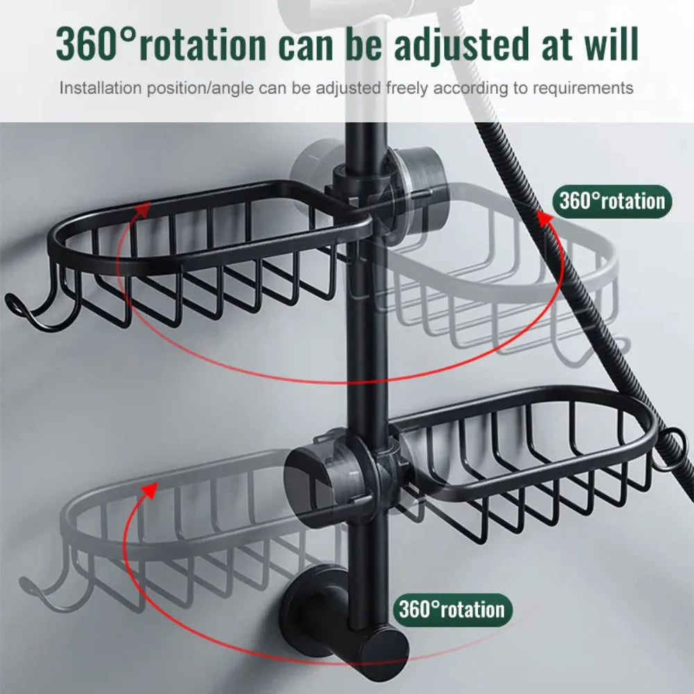 Adjustable Aluminum Shower and Sink Organizer – Versatile Bathroom and Kitchen Storage Solution 3