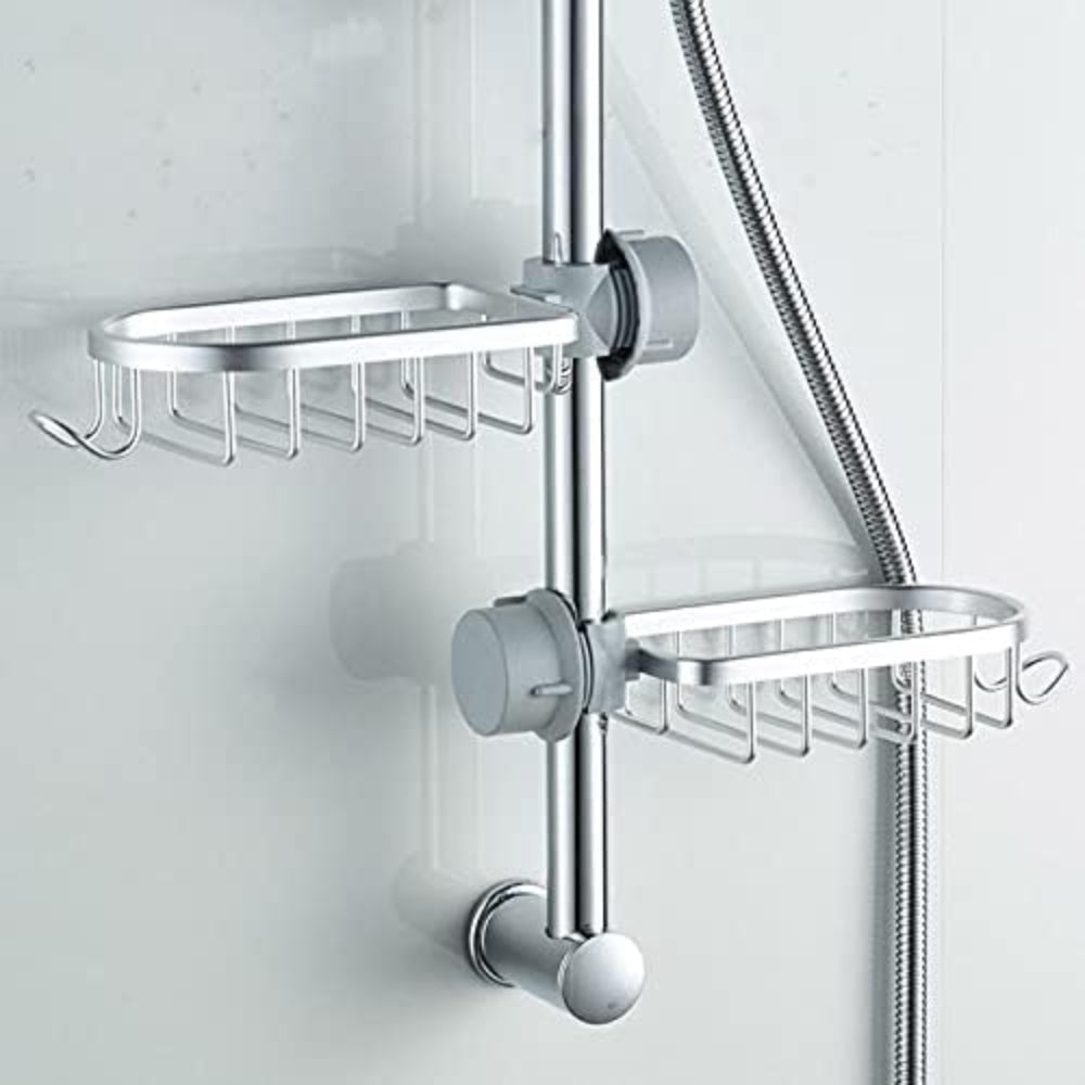 Adjustable Aluminum Shower and Sink Organizer – Versatile Bathroom and Kitchen Storage Solution 7