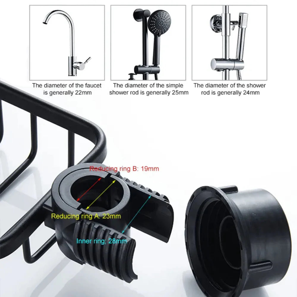 Adjustable Aluminum Shower and Sink Organizer – Versatile Bathroom and Kitchen Storage Solution 9