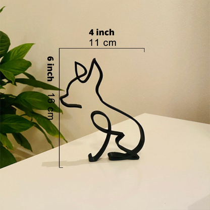 Modern Iron Dog and Cat Sculptures – Minimalist Metal Art for Home and Office Decor 11
