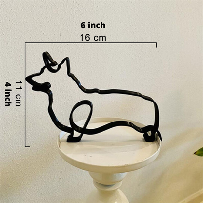 Modern Iron Dog and Cat Sculptures – Minimalist Metal Art for Home and Office Decor 3
