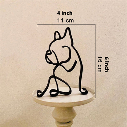 Modern Iron Dog and Cat Sculptures – Minimalist Metal Art for Home and Office Decor 7