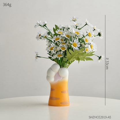 Modern Artistic Resin Claw Vase – Unique Home Decor for Fresh and Dried Flowers 13