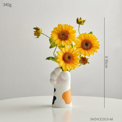 Modern Artistic Resin Claw Vase – Unique Home Decor for Fresh and Dried Flowers 15