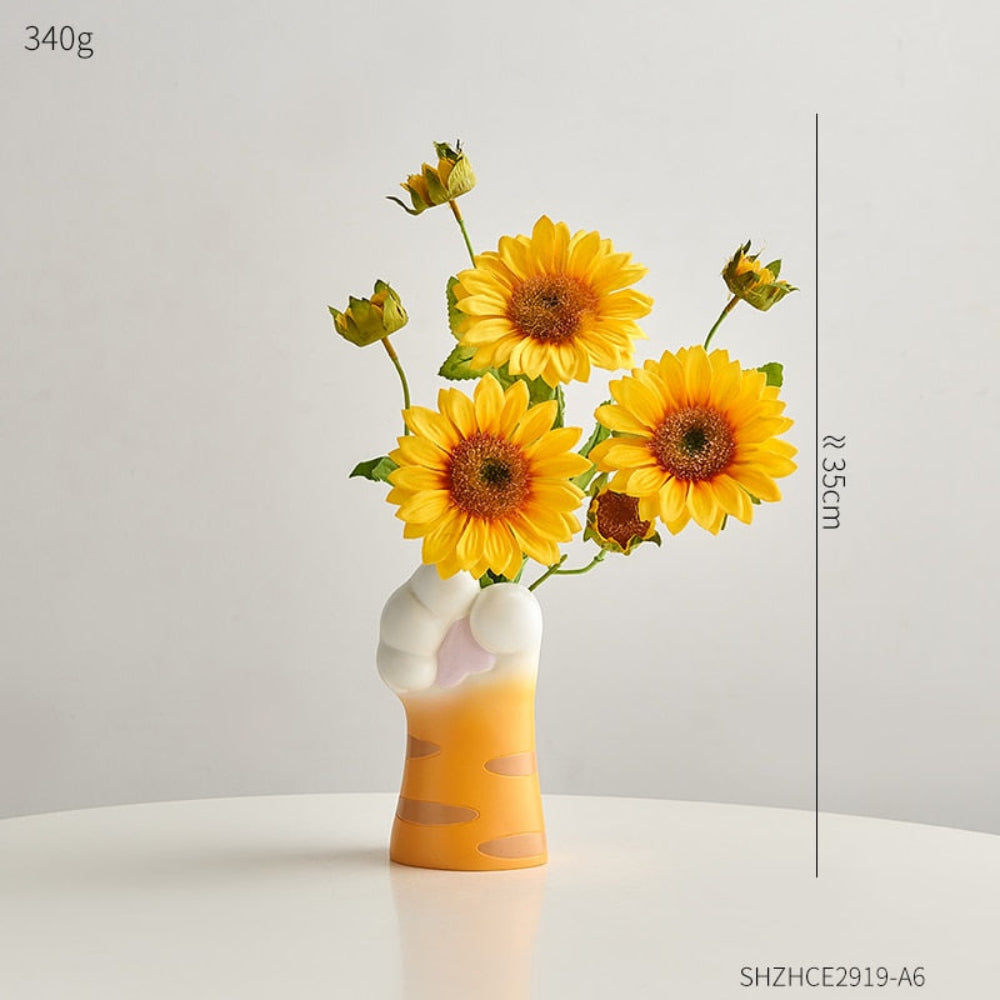 Modern Artistic Resin Claw Vase – Unique Home Decor for Fresh and Dried Flowers 16