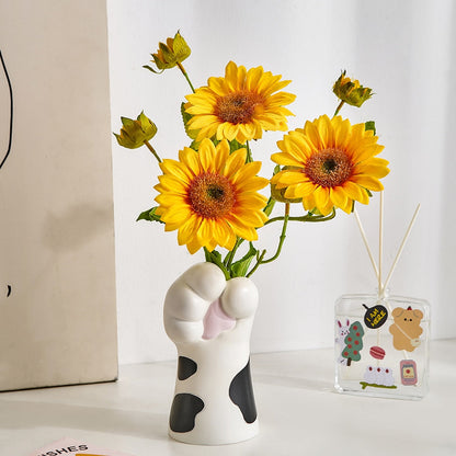 Modern Artistic Resin Claw Vase – Unique Home Decor for Fresh and Dried Flowers 20