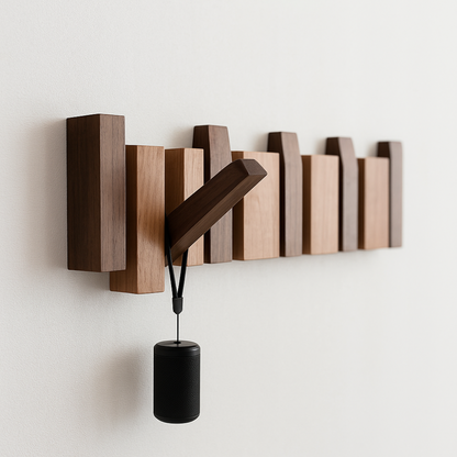 Wooden Coat Rack Inspired by Piano Keys – Elegant Wall Hooks for Stylish Storage 2