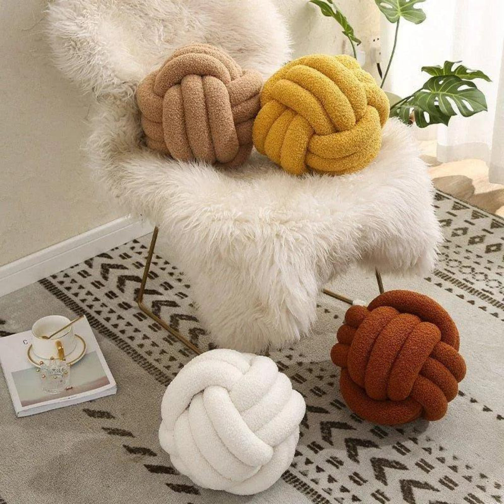 Decorative Knot Ball Pillow – Soft Plush Accent Cushion for Modern Home Decor 5