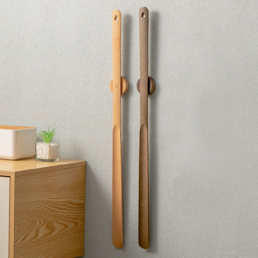 Long Handled Wooden Shoe Horn with Magnetic Tip – 50cm Beechwood Design for Easy Shoe Access 1