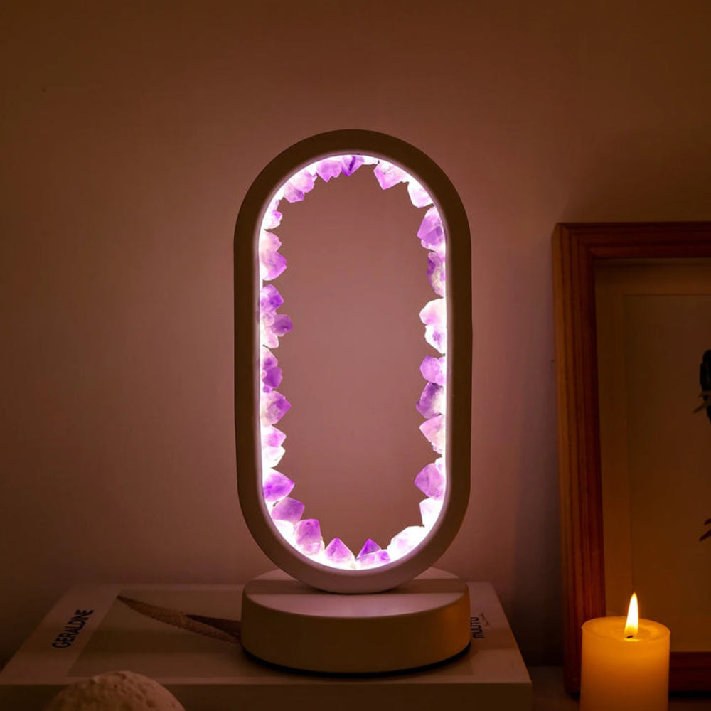AuraStone LED Lamp with Natural Crystals – Oval Design for Peaceful Ambiance 4