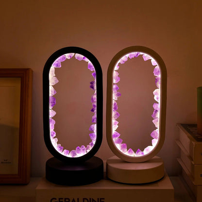 AuraStone LED Lamp with Natural Crystals – Oval Design for Peaceful Ambiance 5