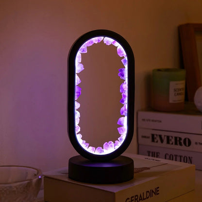 AuraStone LED Lamp with Natural Crystals – Oval Design for Peaceful Ambiance 7